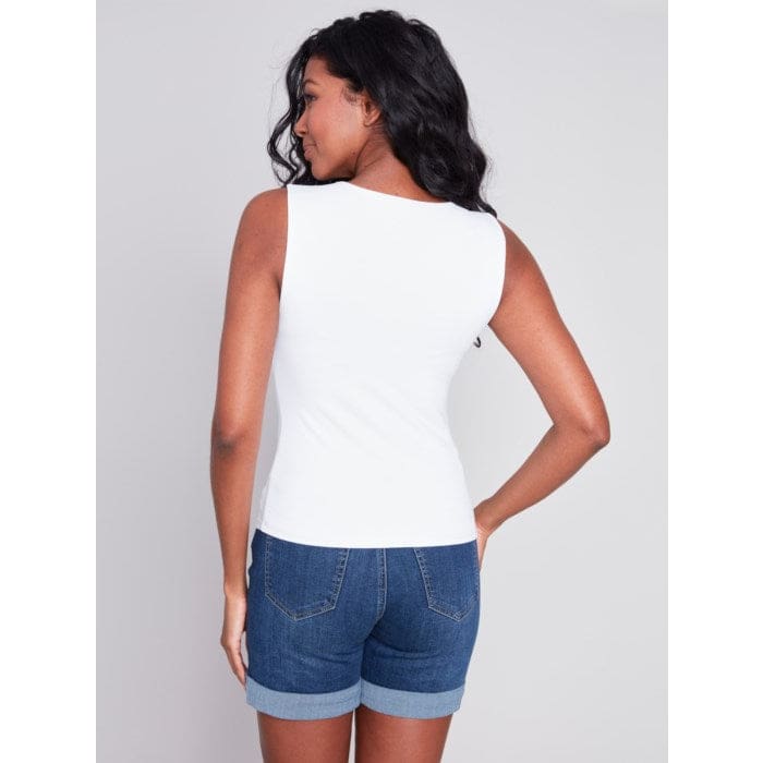 Charlie B - C1366PK-860B SLEEVELESS RIB TOP Tops