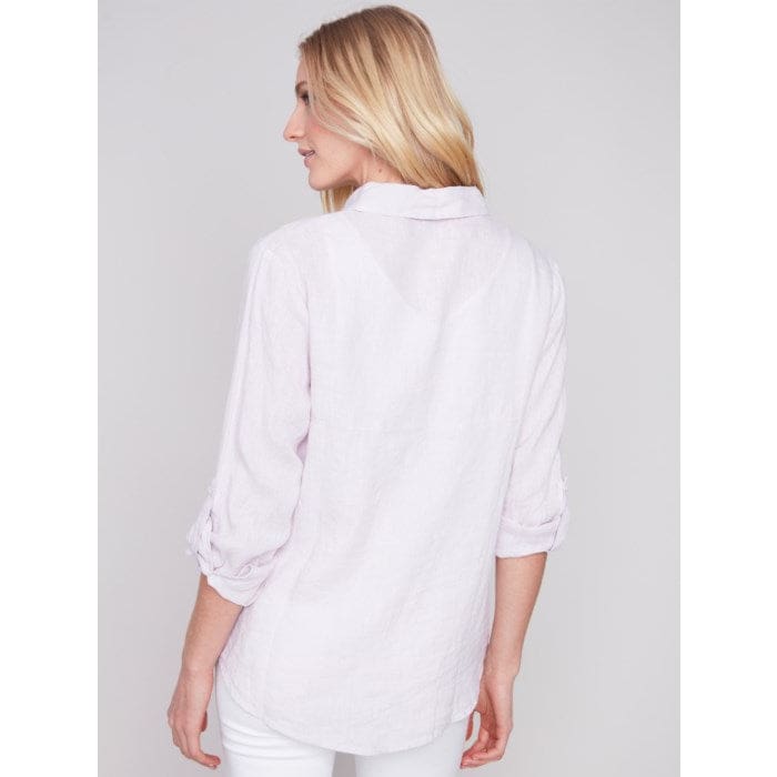 Charlie B - C4542 - 844C LONG LINEN SHIRT Tops
