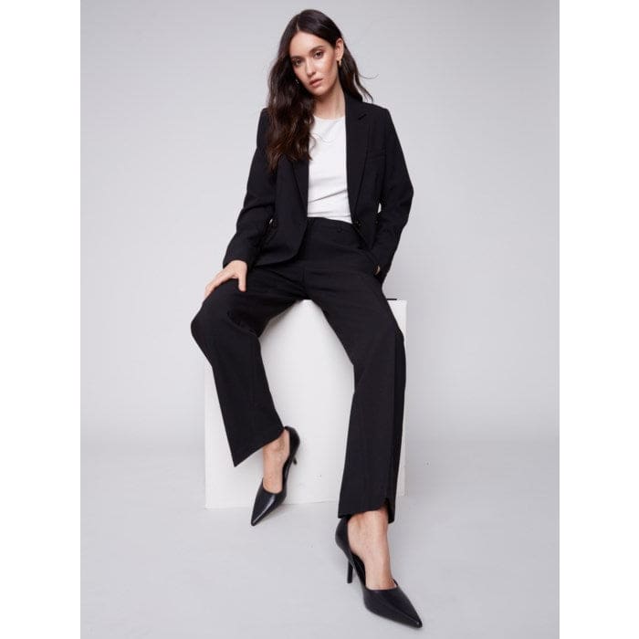Charlie B - C6293-838B BLAZER WITH RUCHED BACK Jackets and Coats