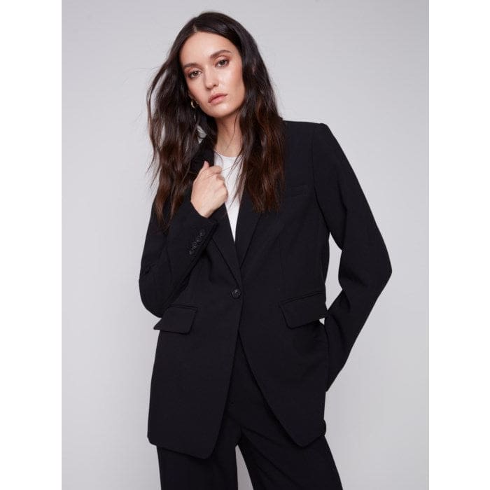 Charlie B - C6293-838B BLAZER WITH RUCHED BACK Jackets and Coats