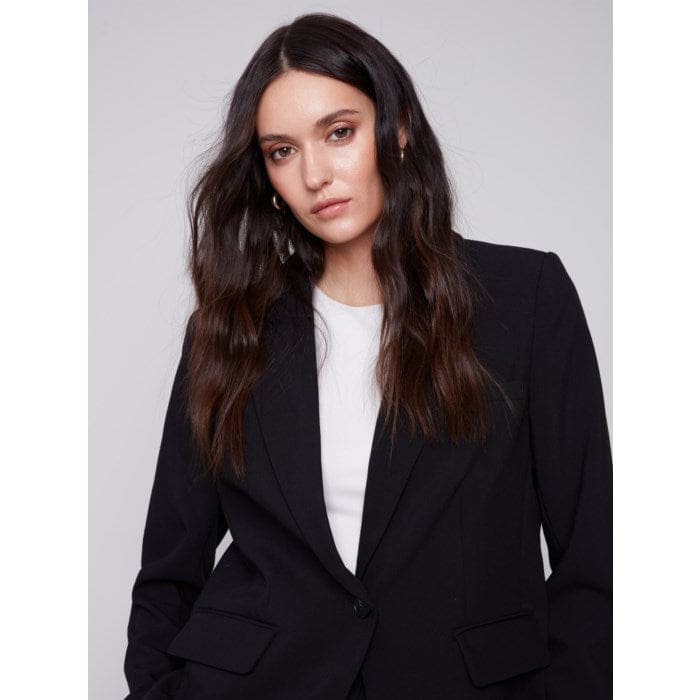 Charlie B - C6293-838B BLAZER WITH RUCHED BACK Jackets and Coats