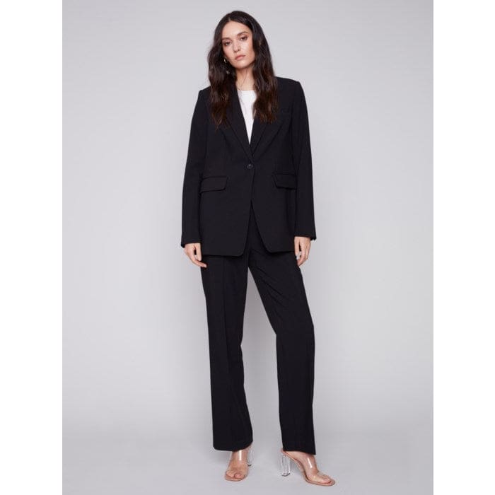 Charlie B - C6293-838B BLAZER WITH RUCHED BACK Jackets and Coats