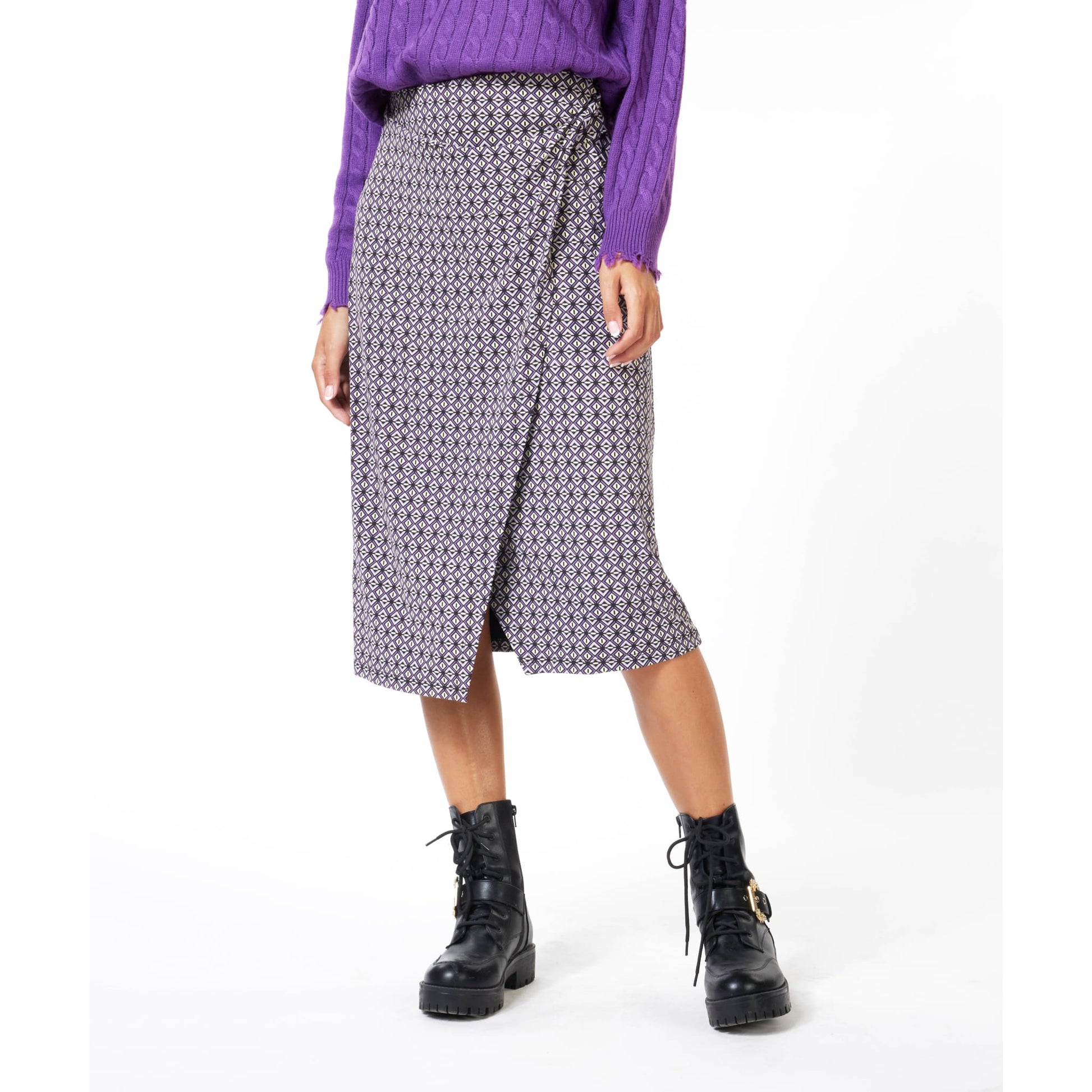 ESQUALO - F2330507 SKIRT KNOT GRAPHIC EARTH - Skirt