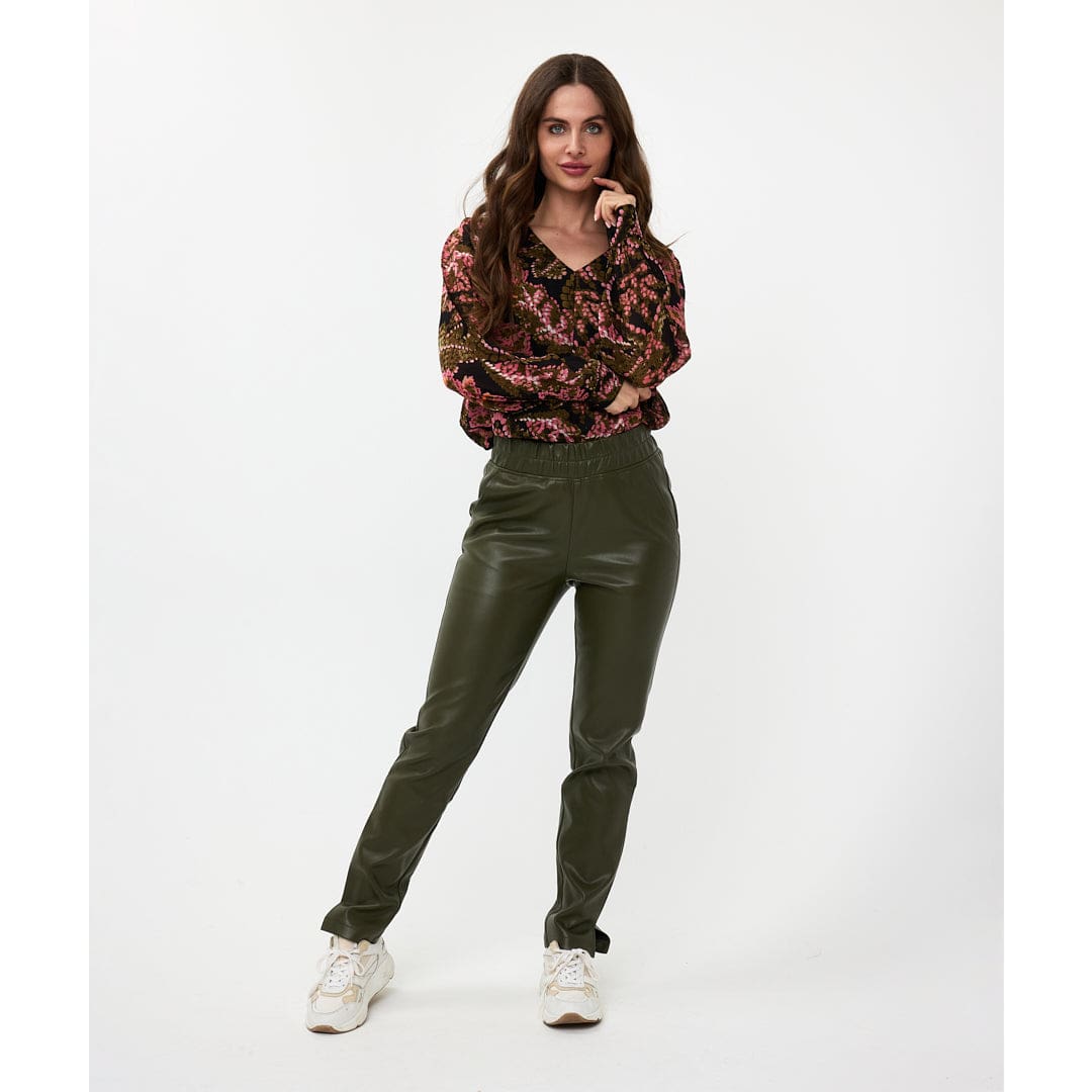 ESQUALO - F2414505 BLOUSE V-NECK GLOBAL FLOWER - Tops