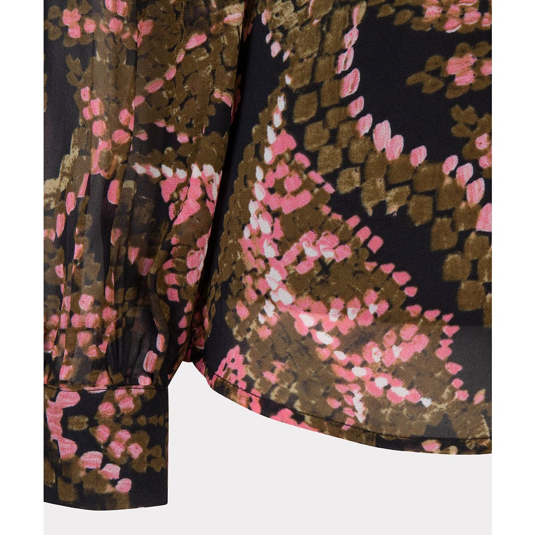ESQUALO - F2414505 BLOUSE V-NECK GLOBAL FLOWER - Tops