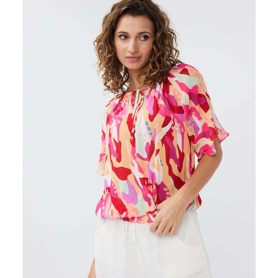ESQUALO - HS2415203 BLOUSE SMOCK HEAT WAVE - Tops