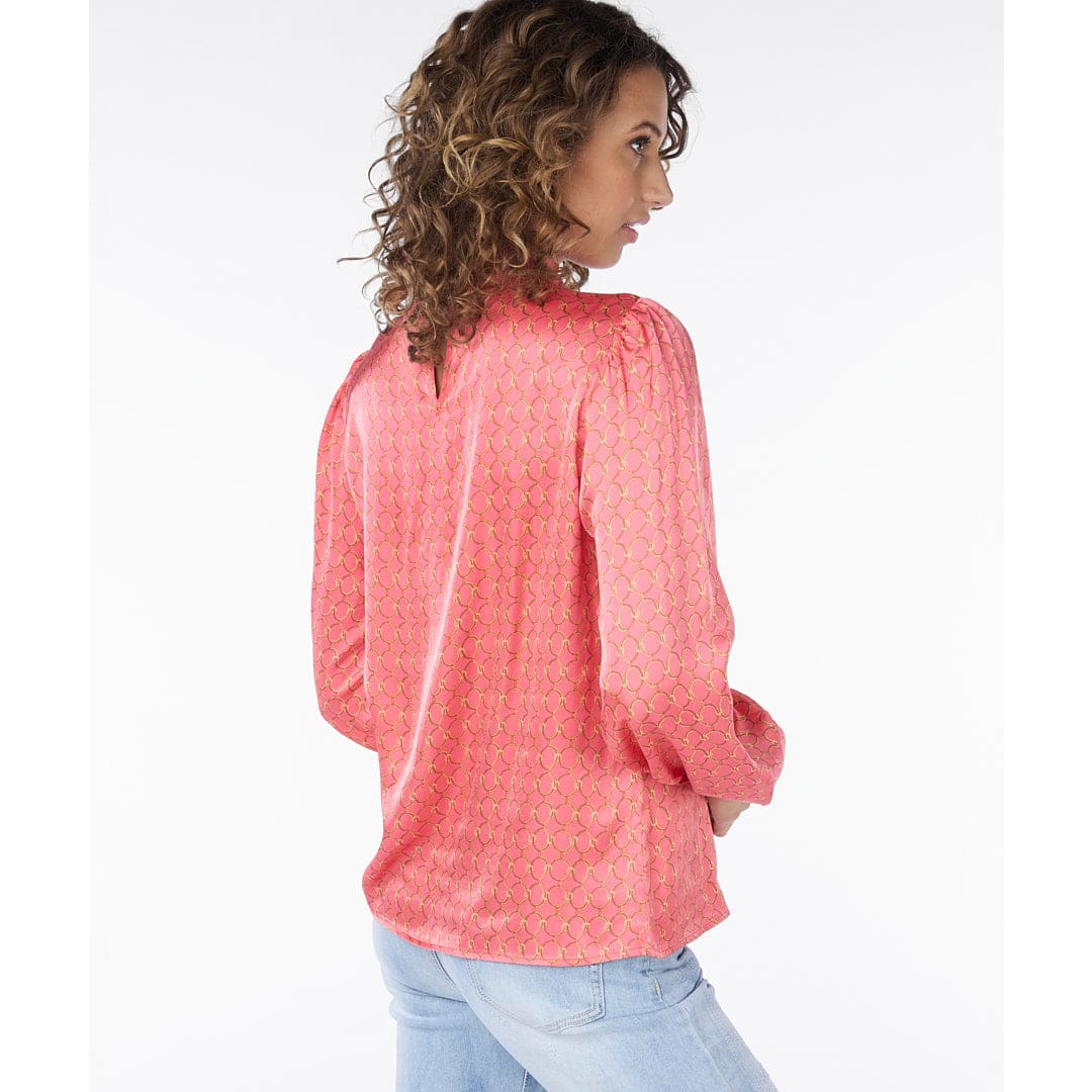 ESQUALO - SP2414002 BLOUSE FRONT TIE MINI CHAIN Tops