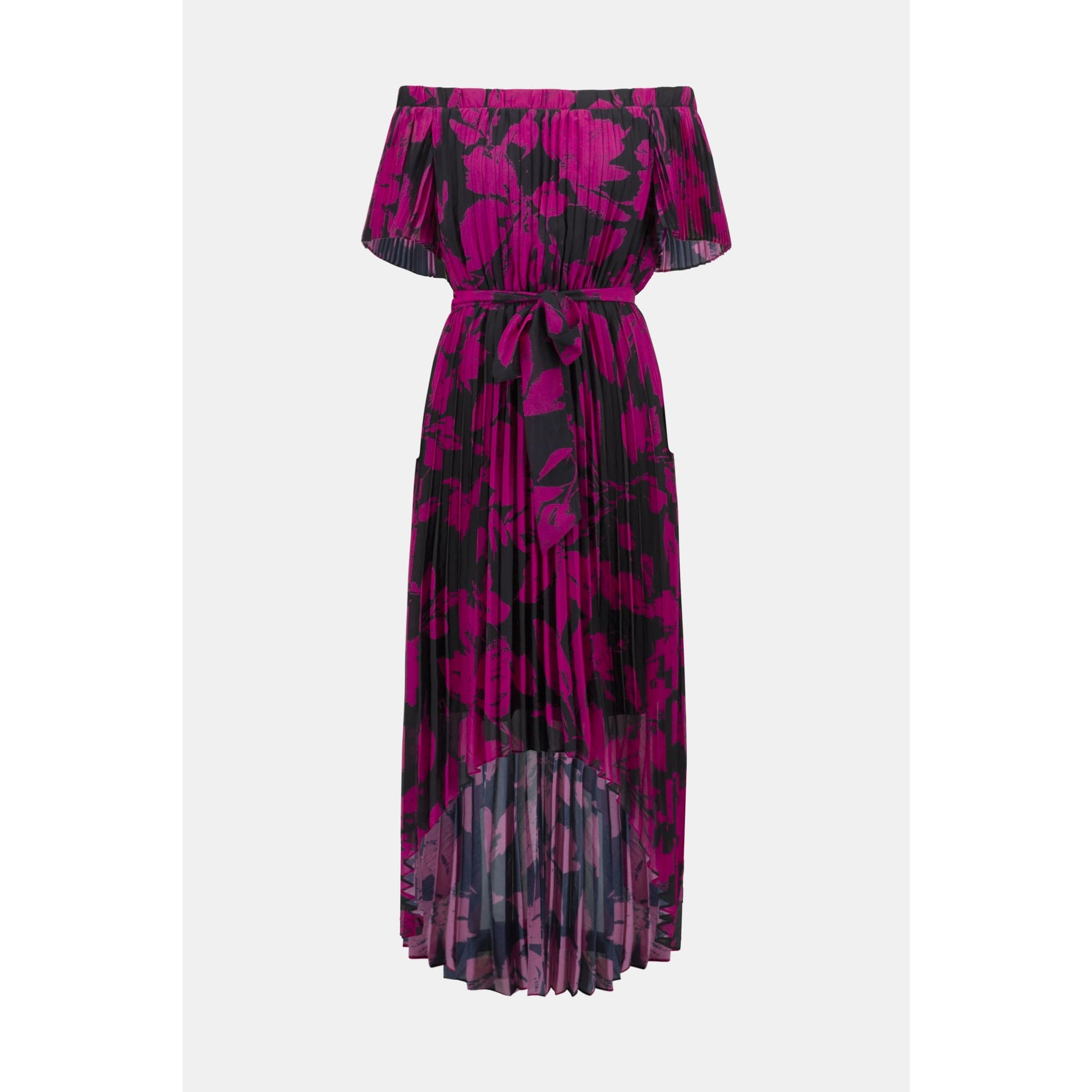 Joseph Ribkoff - 241908 OFF-SHOULDER FLORAL & PLEATED DRESS Dresses