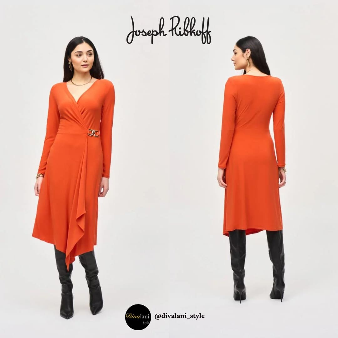 joseph ribkoff orange dress Mid-length dress Joseph Ribkoff Orange size 46 FR in Synthetic