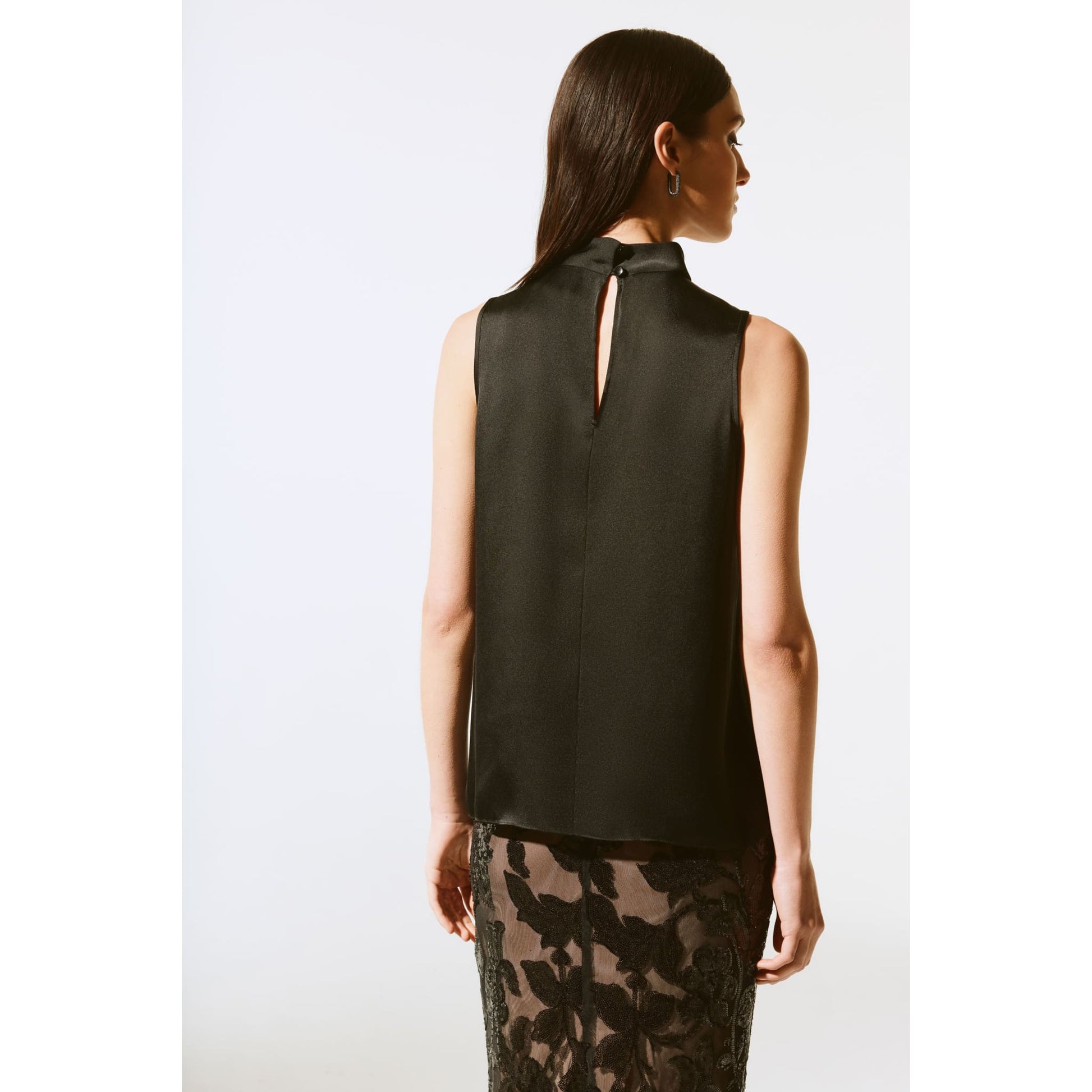 Joseph Ribkoff - 243792 SATIN SLEEVELESS KEYHOLE - Tops