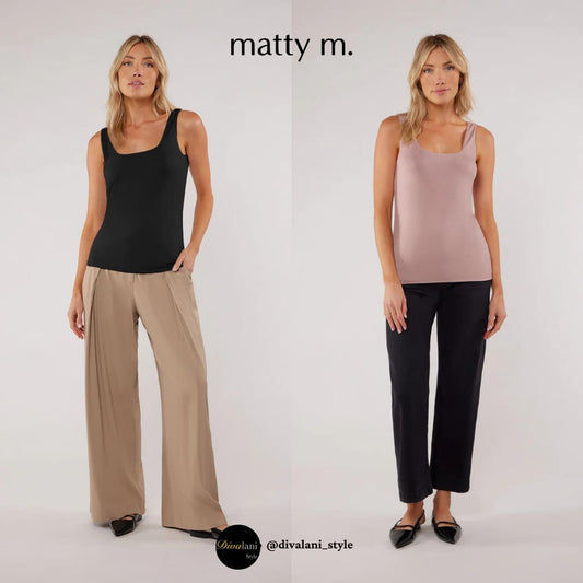 MATTY M - MK9567016 CALLIE SQUARE NECK TANK TOP Tops