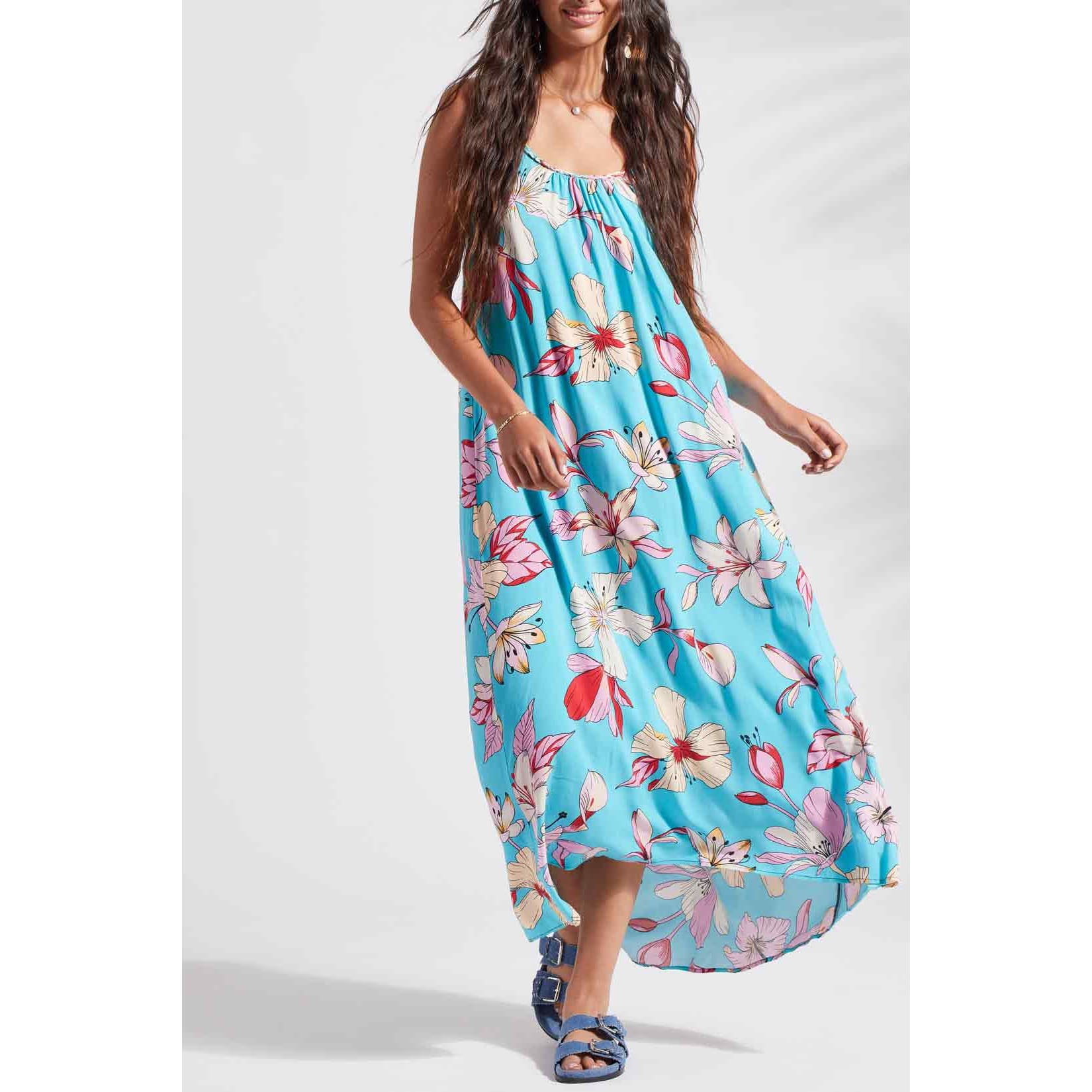 Tribal - 1643XX 388 SLEEVELESS HIGH LOW DRESS Dresses