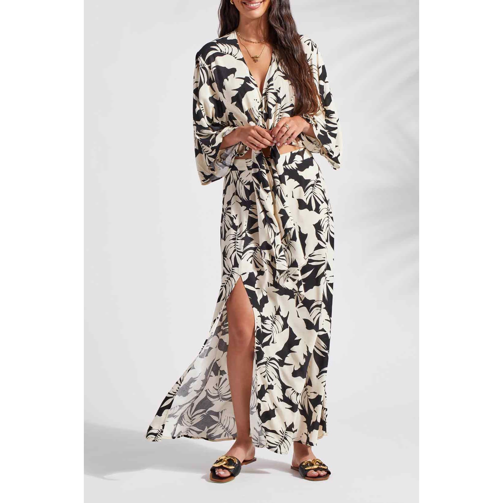 Tribal - 1650XX-3880 KIMONO TOP WITH FRONT TIE Tops