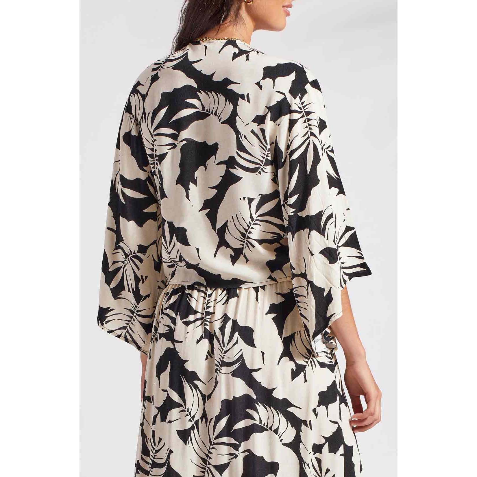 Tribal - 1650XX-3880 KIMONO TOP WITH FRONT TIE Tops