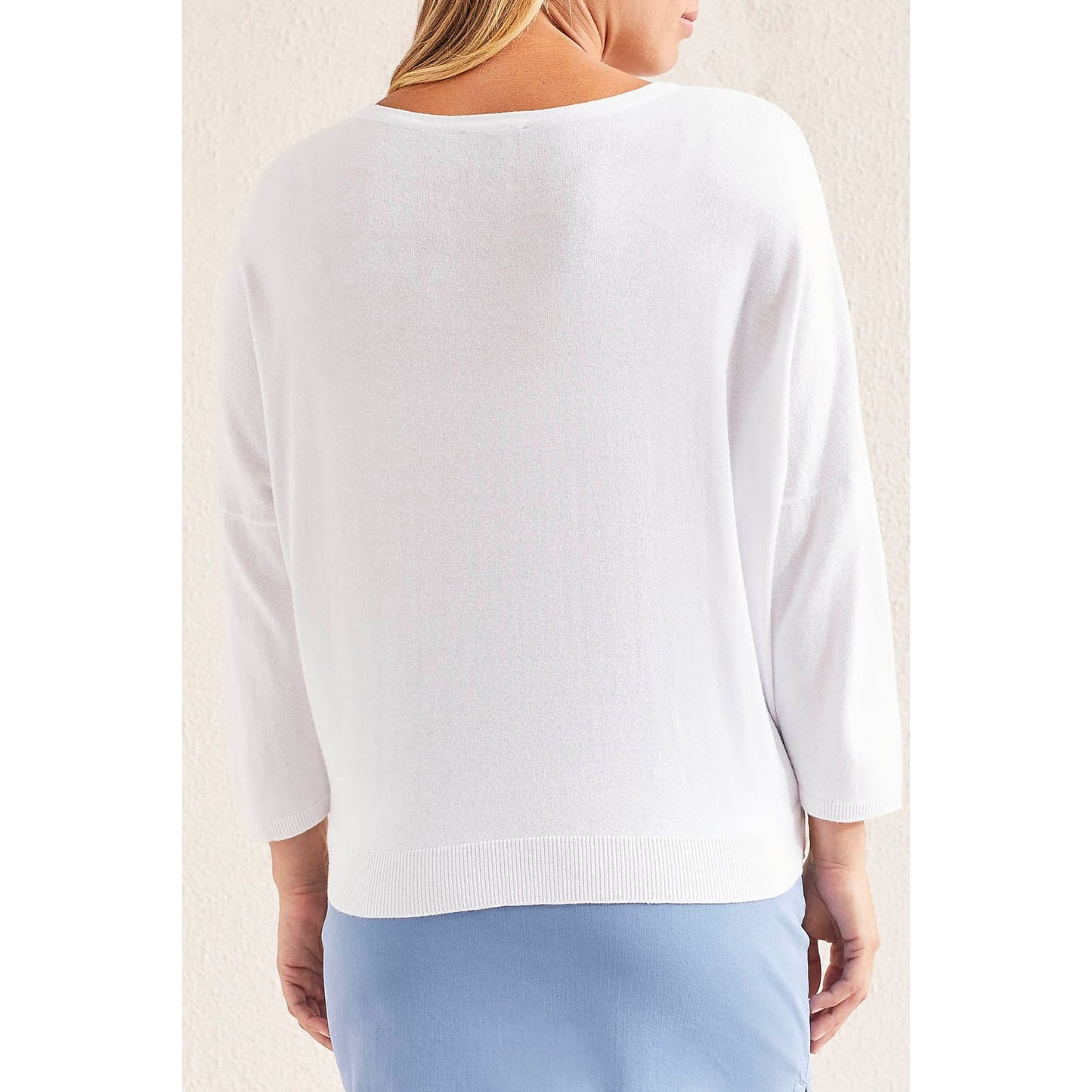 Tribal - 1693O-6018 3/4 SLEEVE SCOOP NECK SWEATER WITH STAR INTARSIA Tops