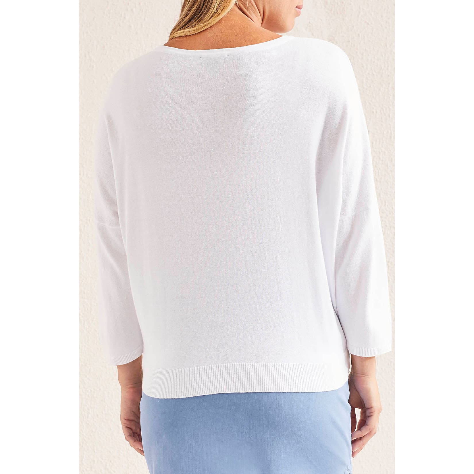 Tribal - 1693O-6018 3/4 SLEEVE SCOOP NECK SWEATER WITH STAR INTARSIA Tops