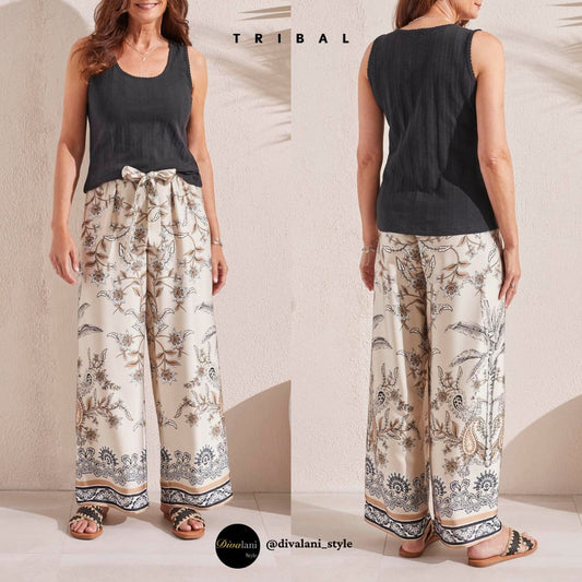 Tribal - 1784O - 3922 TANK TOP WITH PICOT EDGE TRIM Tops