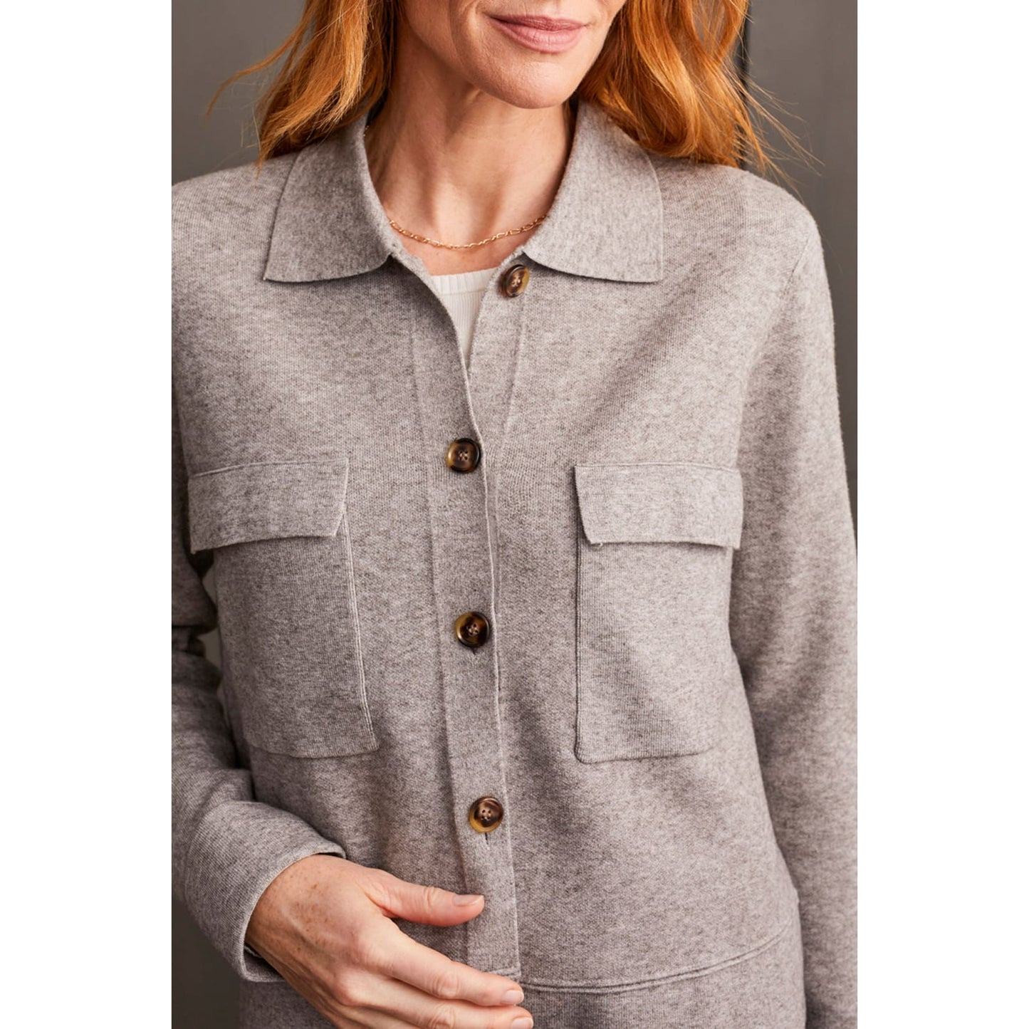 Tribal - 1930O-8030 LONG SLEEVE SWEATER CARDIGAN - Jackets and Coats