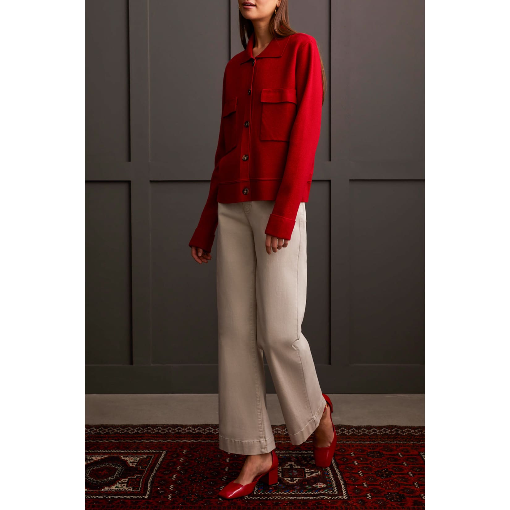 Tribal - 1930O-8030 LONG SLEEVE SWEATER CARDIGAN - Jackets and Coats