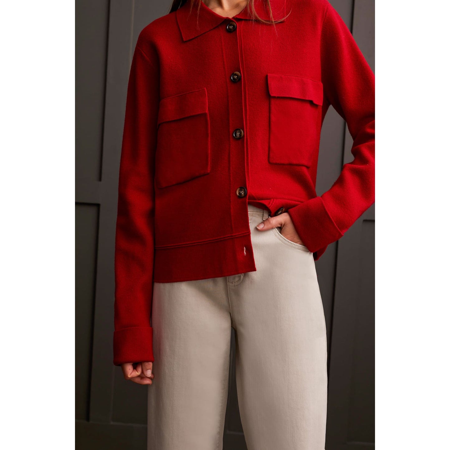 Tribal - 1930O-8030 LONG SLEEVE SWEATER CARDIGAN - Jackets and Coats