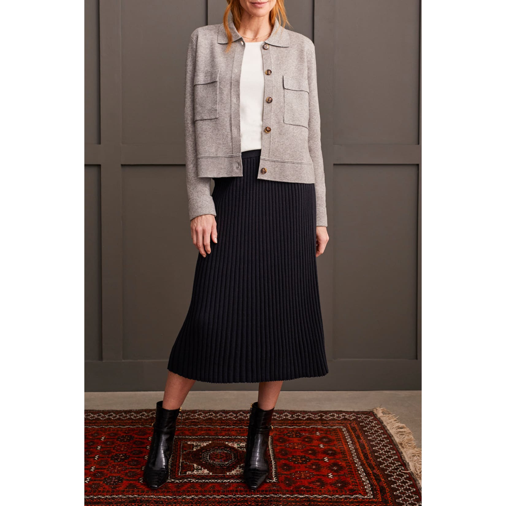 Tribal - 1930O-8030 LONG SLEEVE SWEATER CARDIGAN - Jackets and Coats