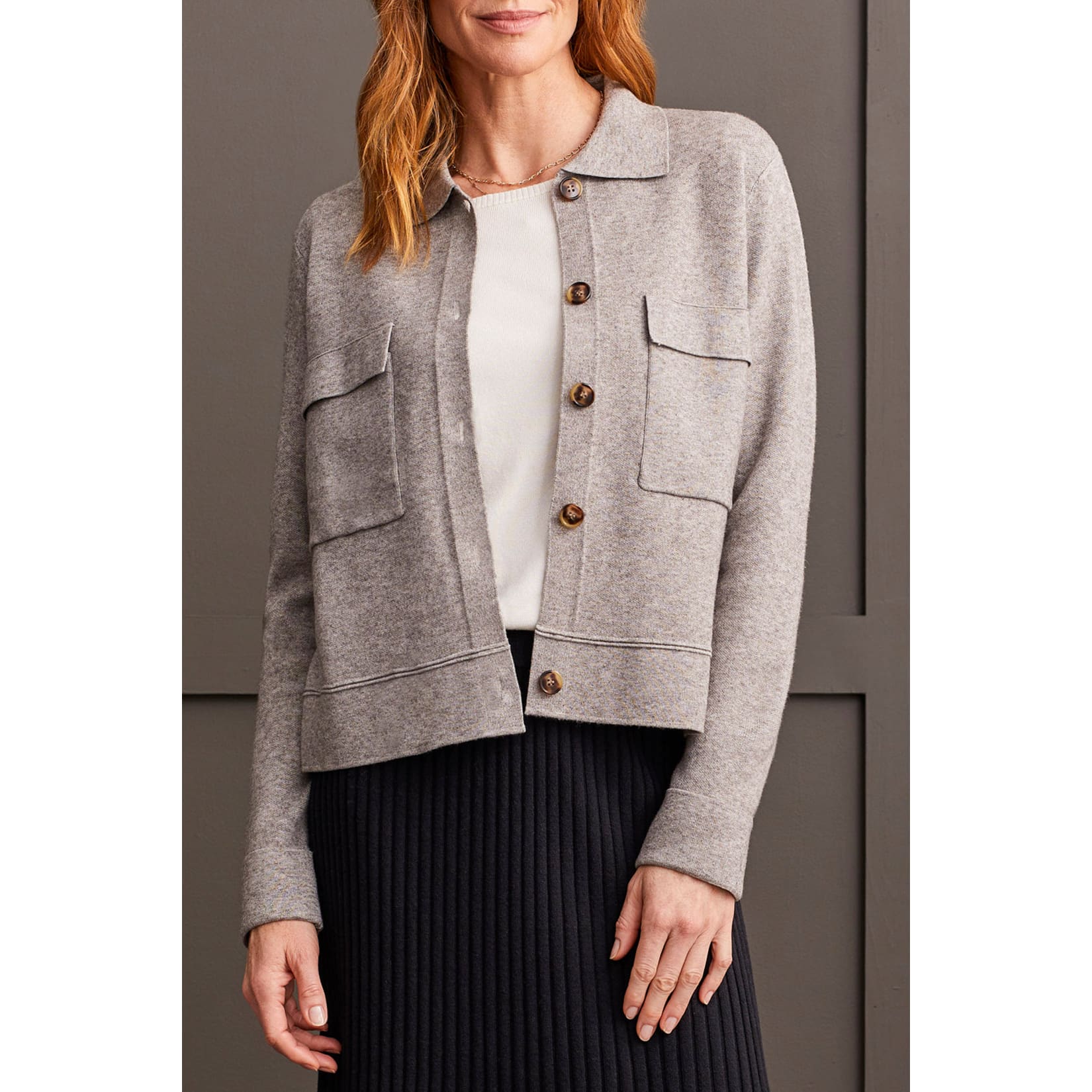 Tribal - 1930O-8030 LONG SLEEVE SWEATER CARDIGAN - Jackets and Coats