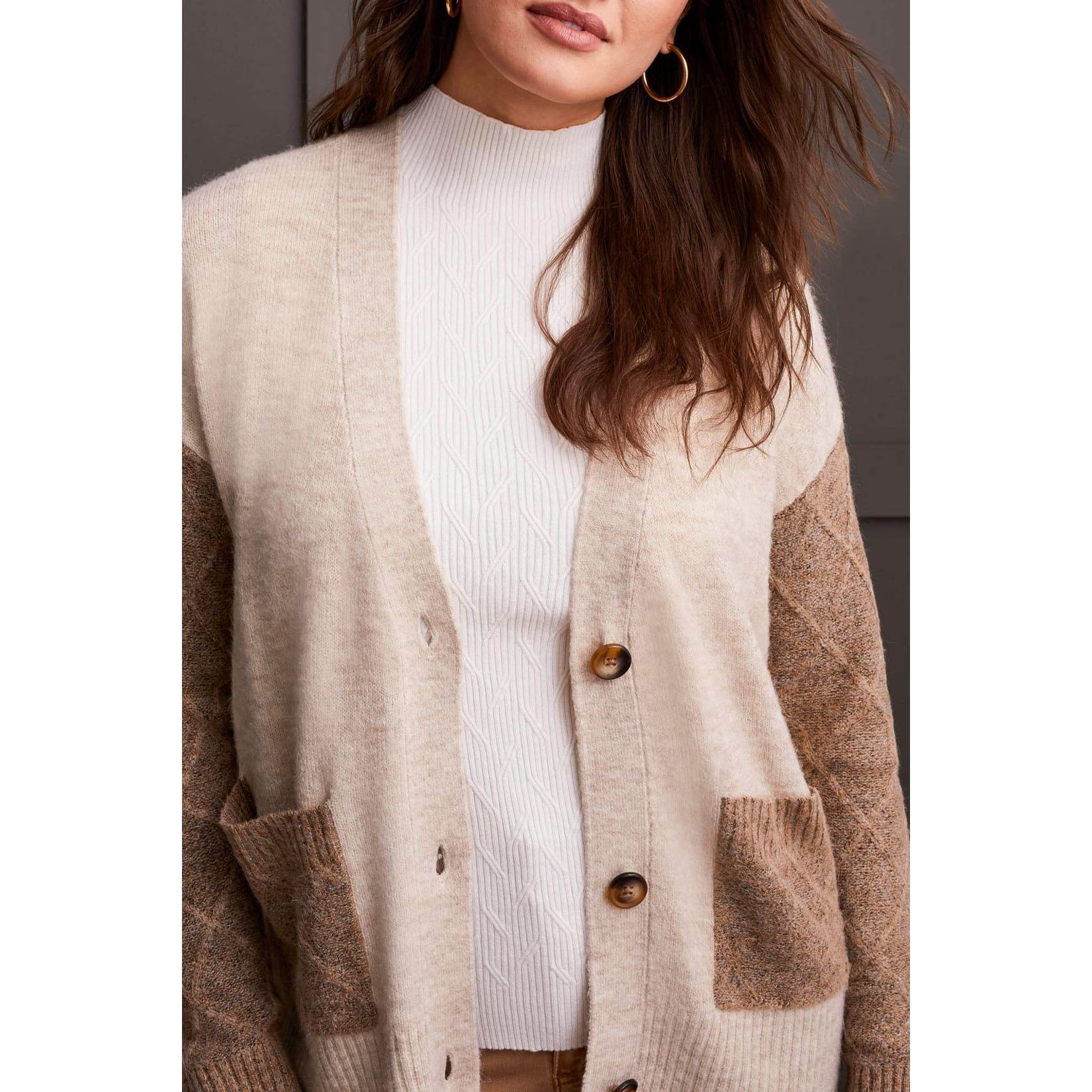 Tribal - 1969O-3166 LONG SLEEVE SWEATER CARDIGAN - Jackets and Coats