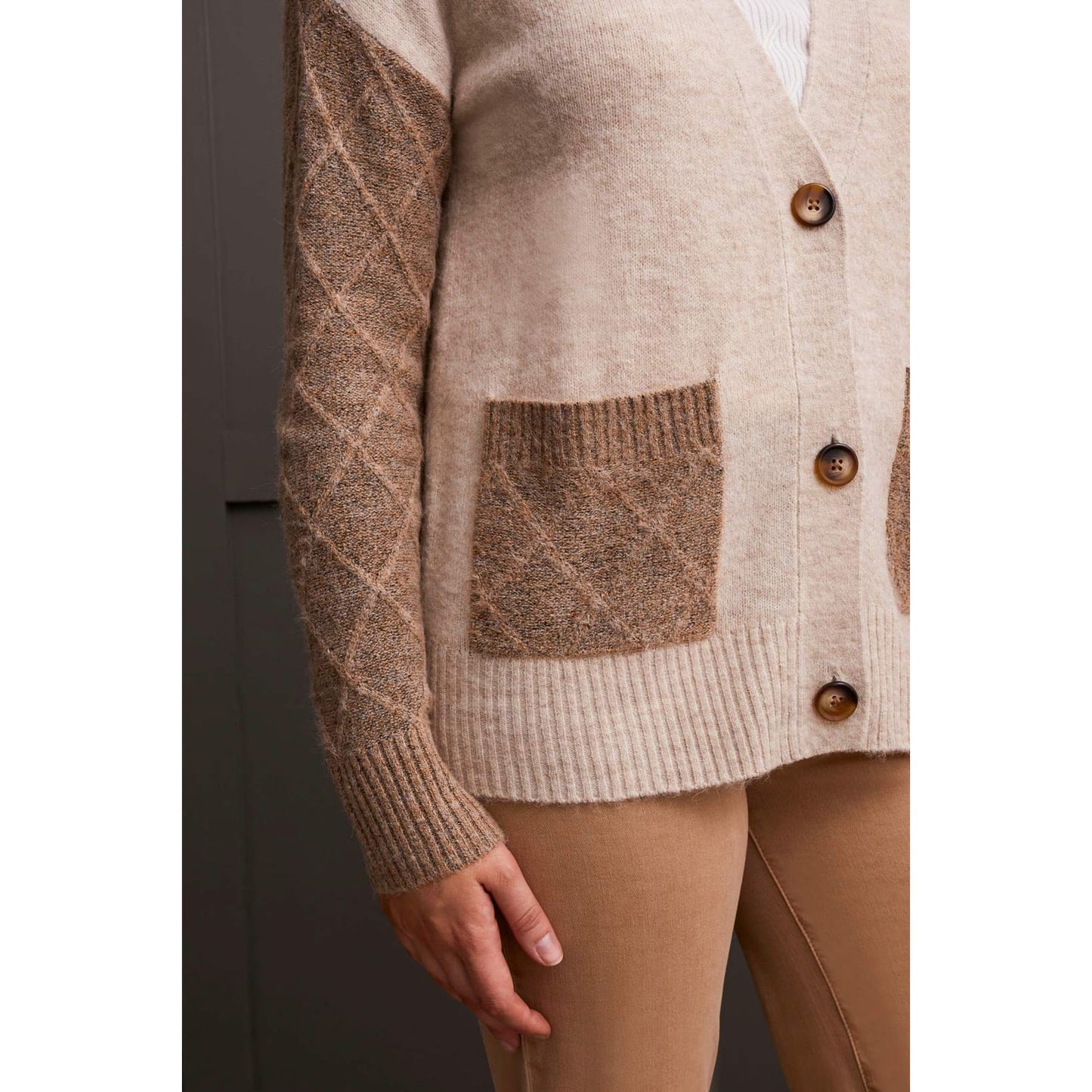 Tribal - 1969O-3166 LONG SLEEVE SWEATER CARDIGAN - Jackets and Coats