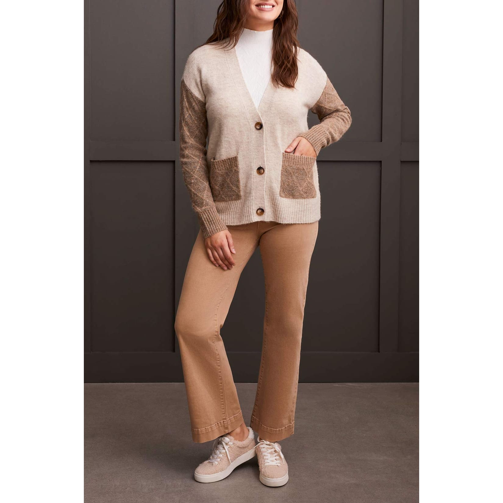 Tribal - 1969O-3166 LONG SLEEVE SWEATER CARDIGAN - Jackets and Coats
