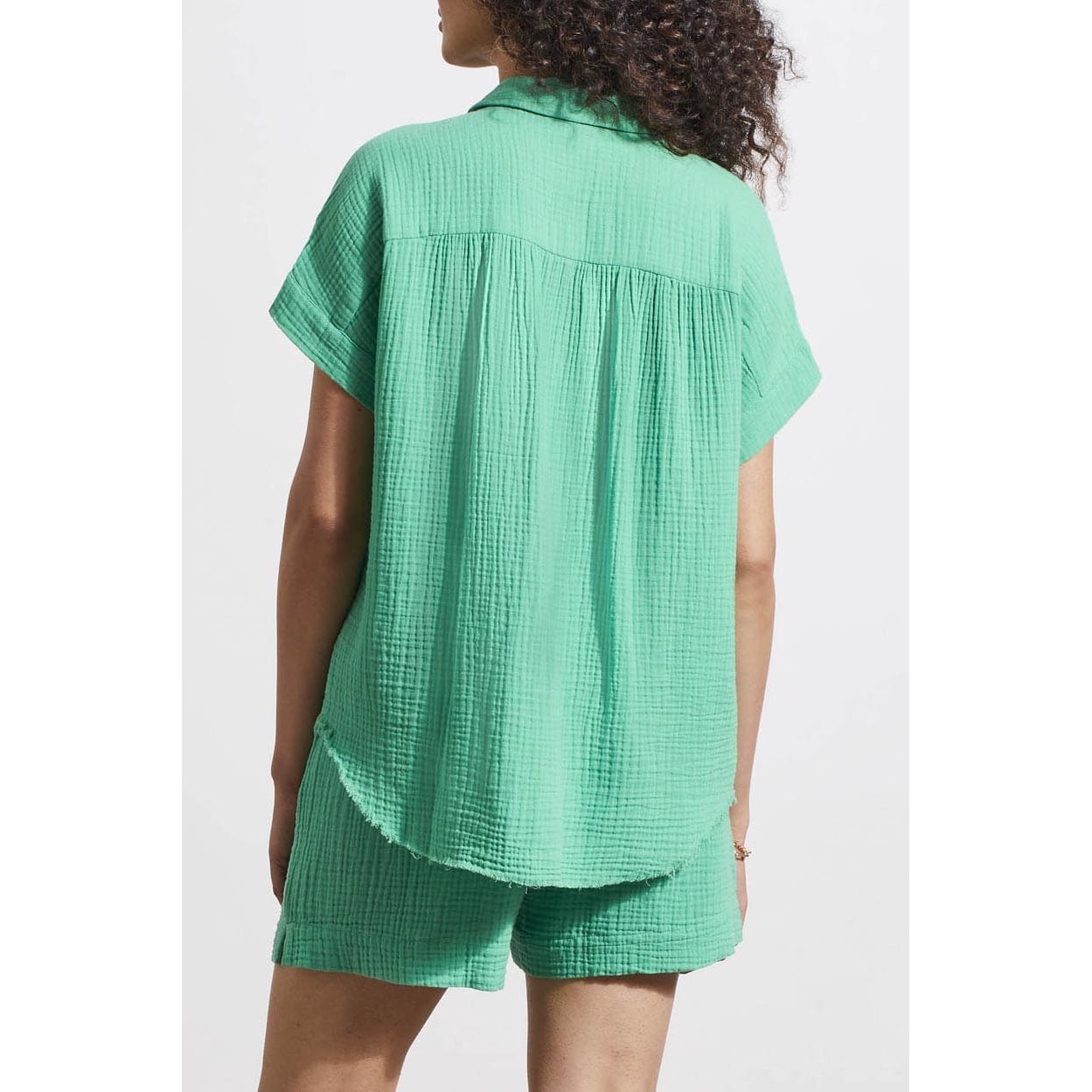 Tribal - 5345O-4555 SHORT SLEEVE SHIRT WITH RAW EDGE HEM Tops