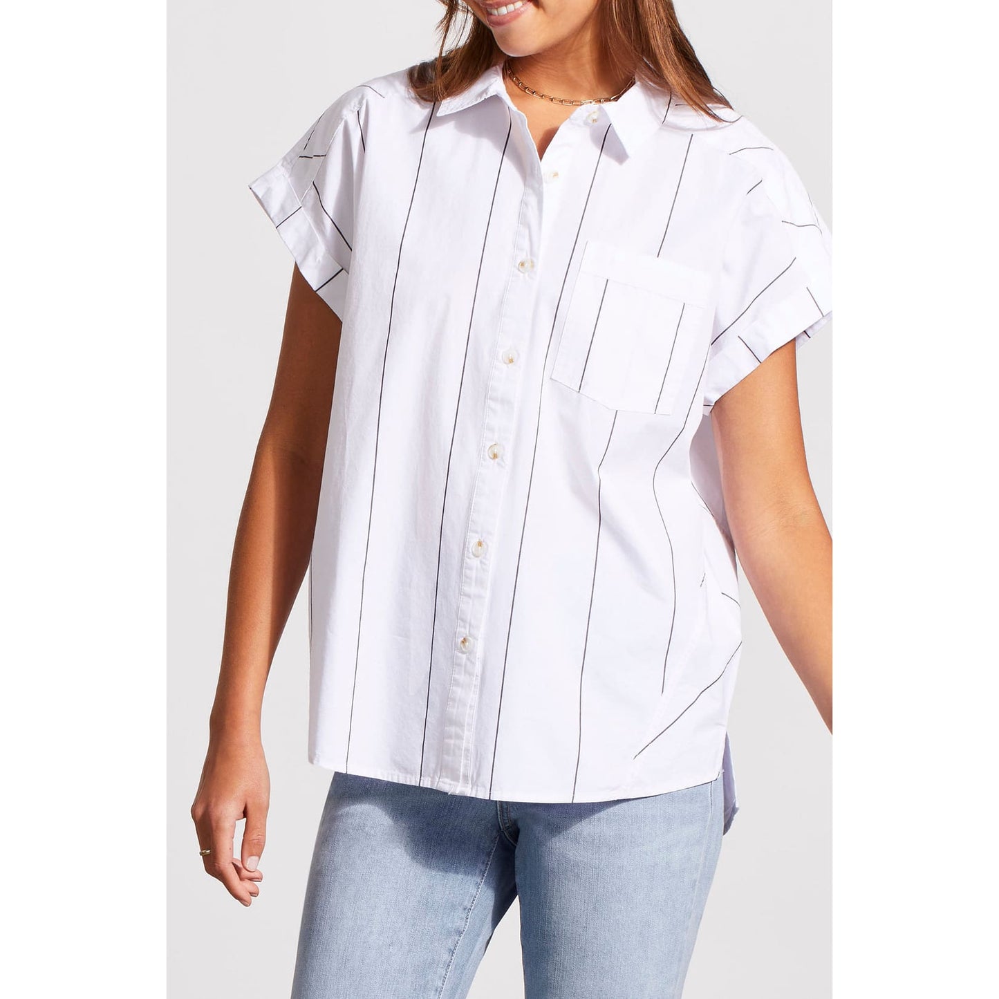 Tribal - 5508O - 4974 CAP SLEEVE SHIRT WITH CUT DETAILS Tops