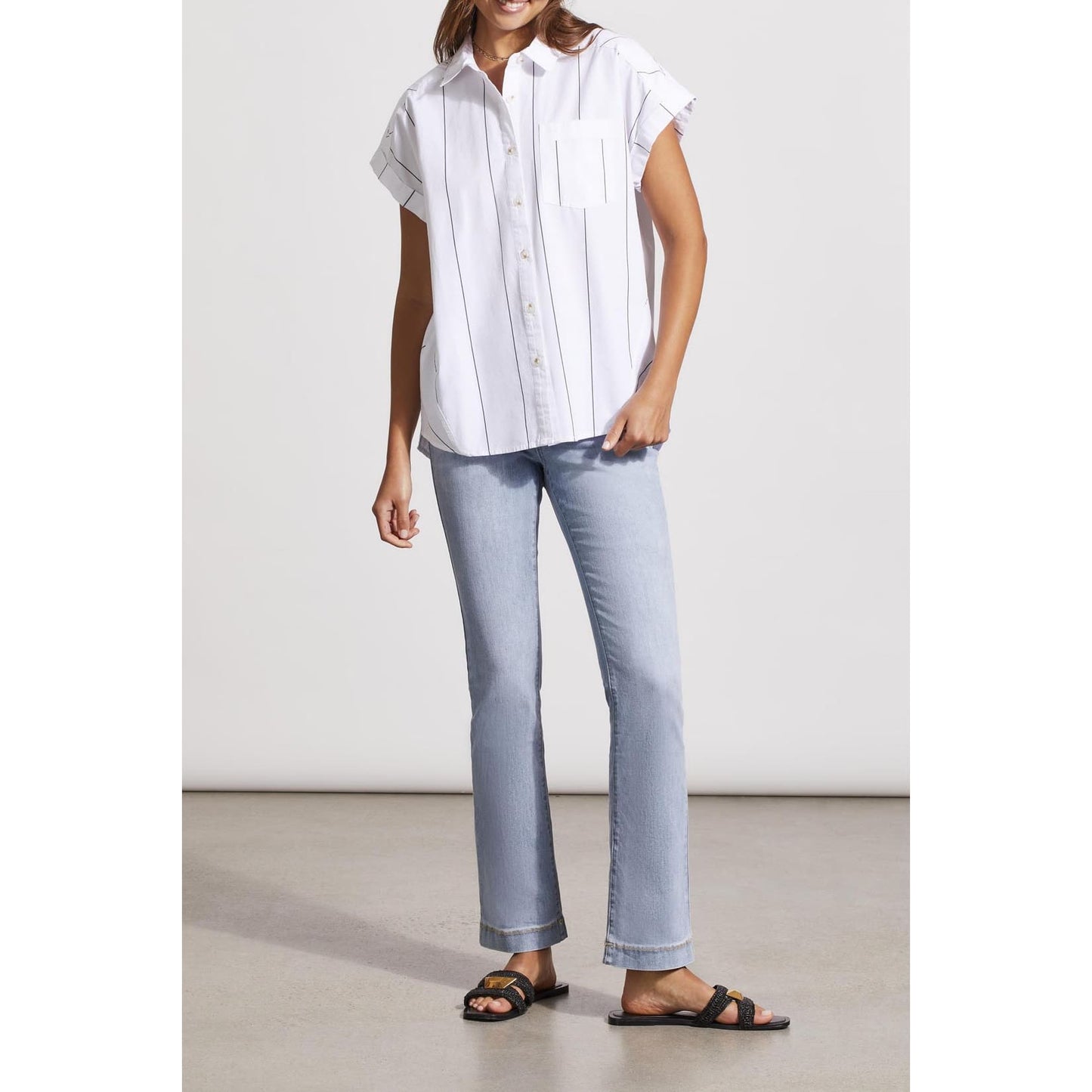 Tribal - 5508O - 4974 CAP SLEEVE SHIRT WITH CUT DETAILS Tops
