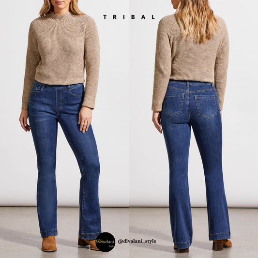 Tribal - 5562O-2020 AUDREY PULL ON FLARE JEANS - Pants