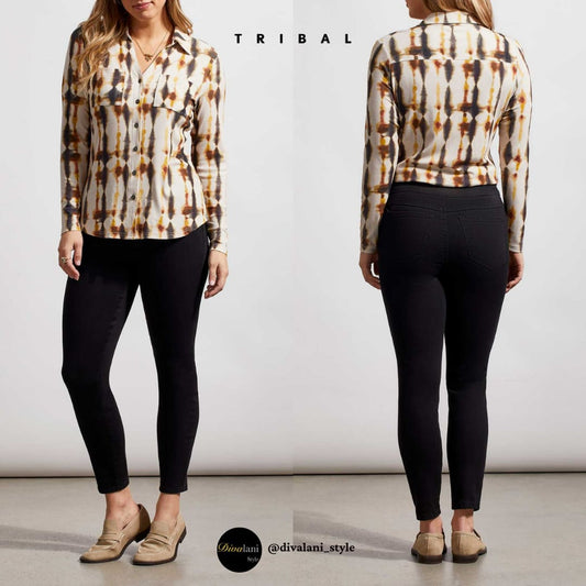Tribal - 7570O-5050 ECO FRIENDLY PULL-ON AUDREY ANKLE JEGGING - Pants