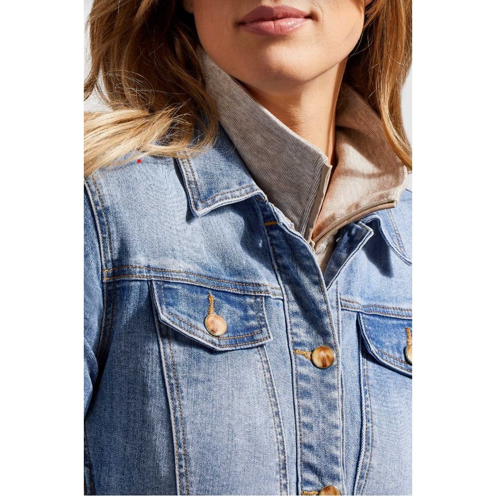 Tribal - 7814O-2020 FANCY DENIM JACKET W/ POCKETS - Jackets and Coats