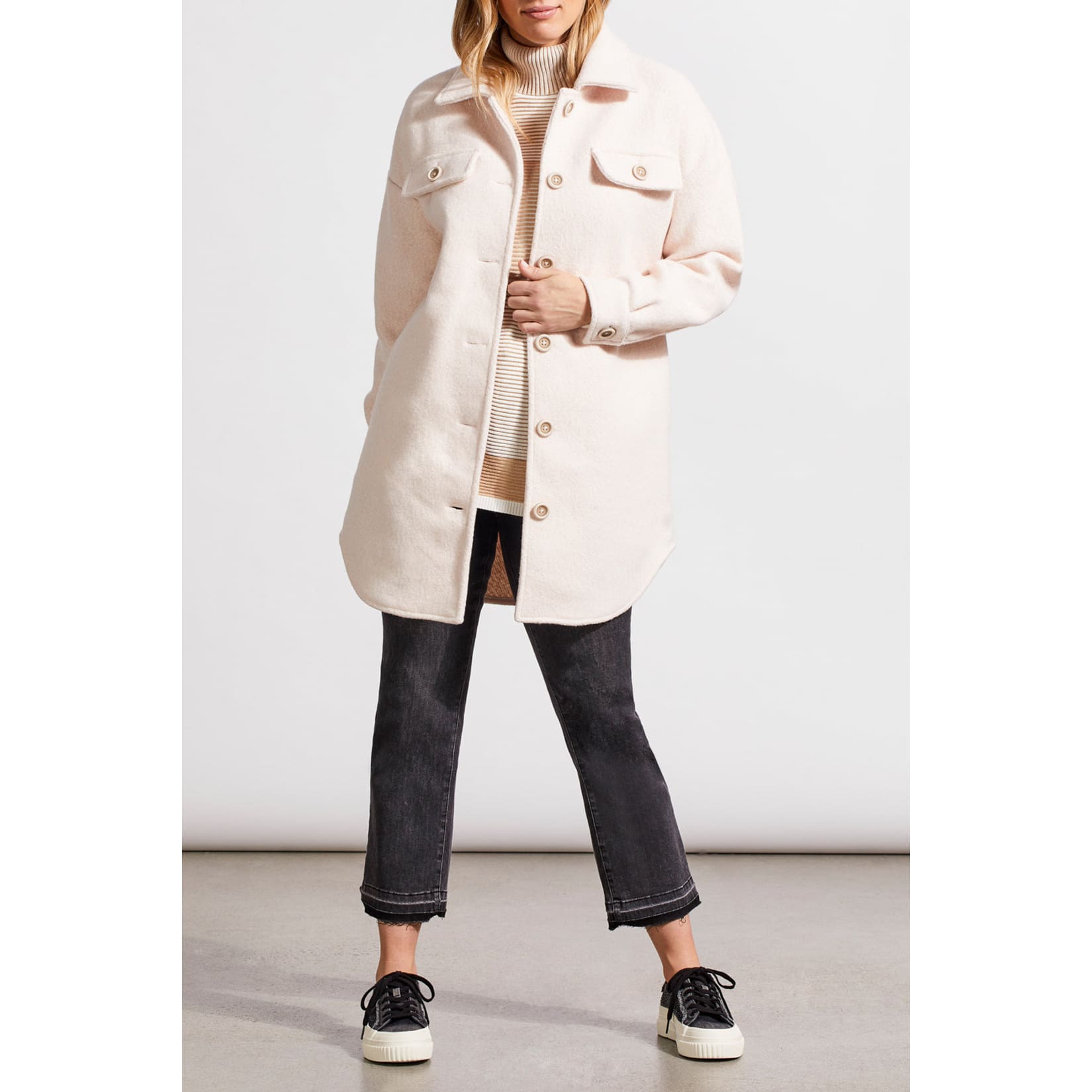 Tribal - 7909O-4856 BOILED WOOL JACKET WITH POCKETS - Jackets and Coats