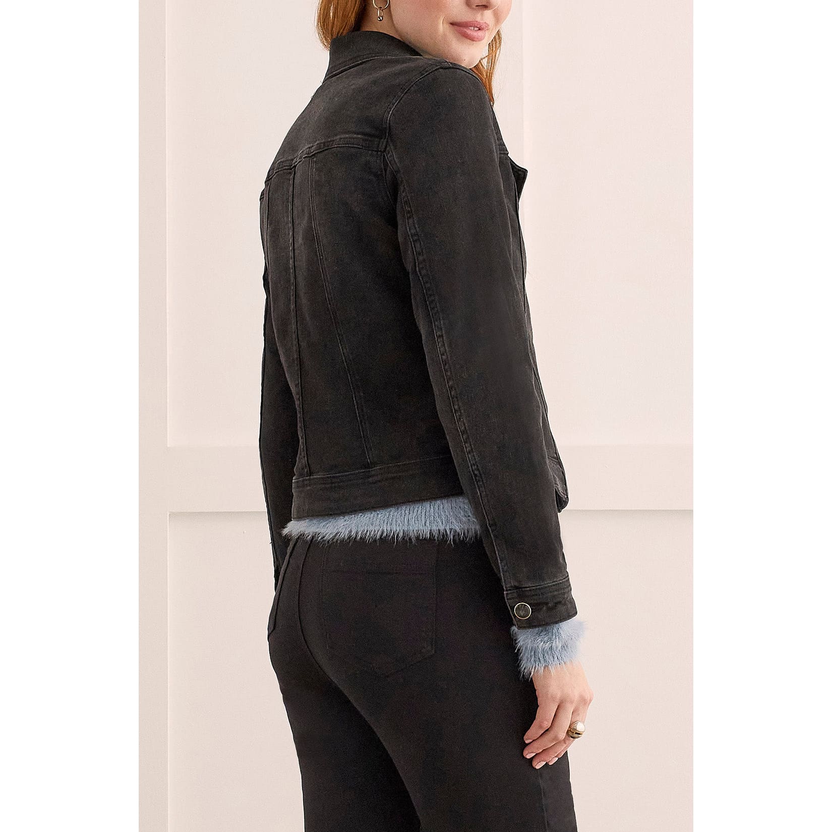 Tribal - 7927O-292 FANCY DENIM JACKET W/ REM. - DUSTY BLACK - Jackets and Coats