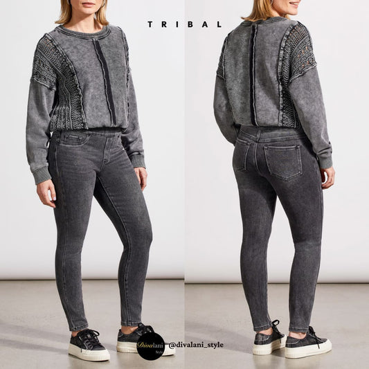 Tribal - 7987O-4901 AUDREY PULL ON ANKLE LEGGING - Pants
