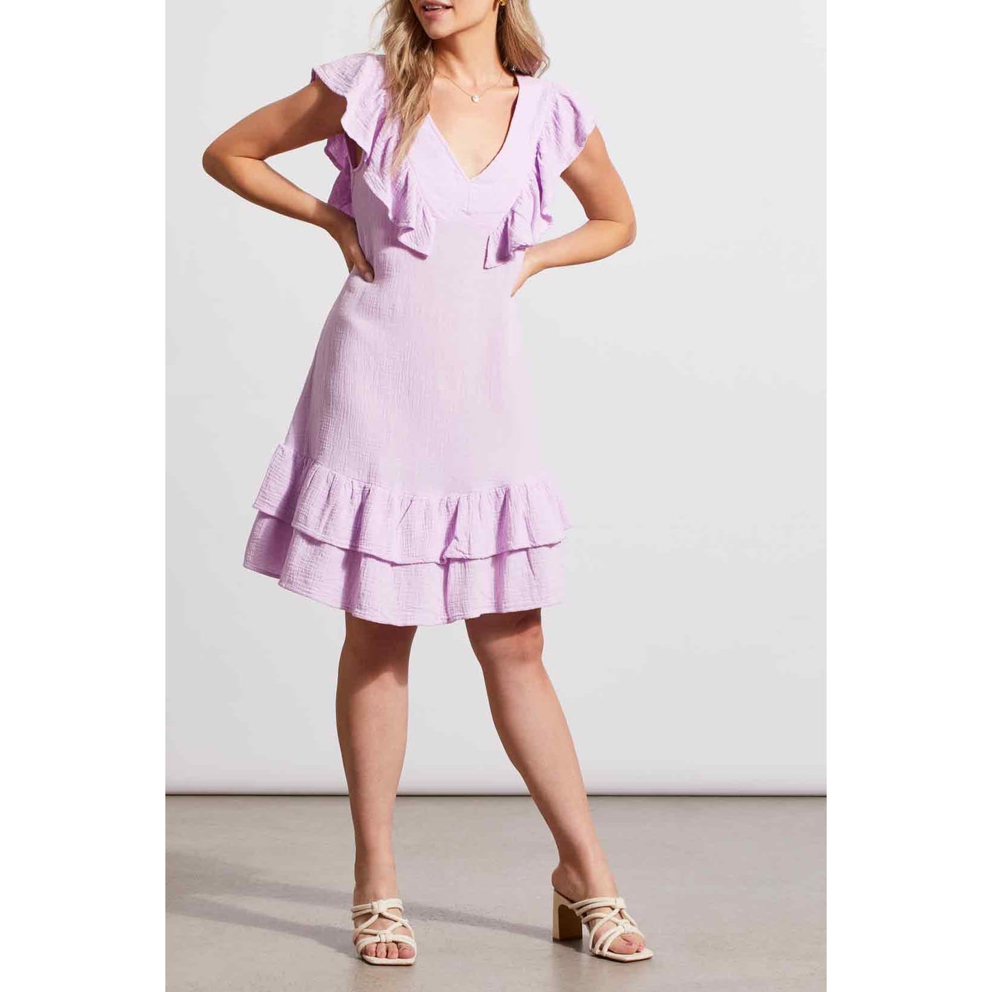 Tribal - 873O - 4555 FITTED DRESS WITH FRILL DET