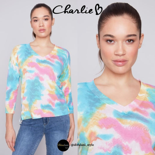 Charlie B - C2632 - 261B REVERSIBLE COTTON SWEATER Tops