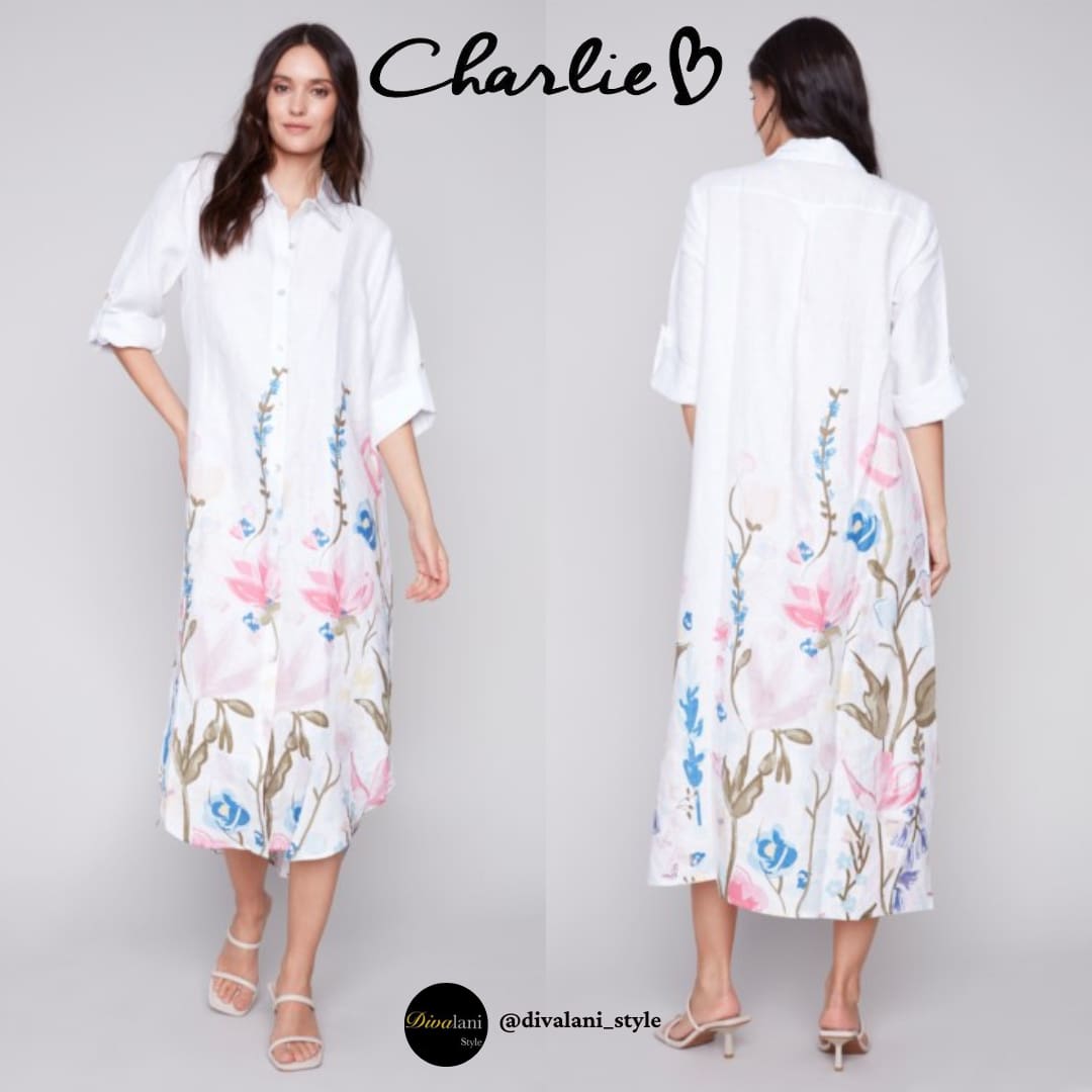Charlie B - C3106PP - 032B PRINTED LONG TUNIC DRESS Dresses