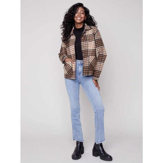 Charlie B - C6185RR-134B Reversible Plaid Jacket - Jackets and Coats
