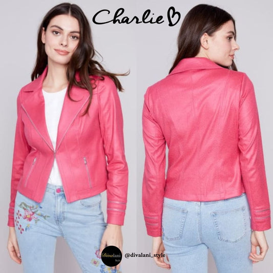 Charlie B - C6231X-704B VINTAGE FAUX LEATHER JACKET Jackets and Coats