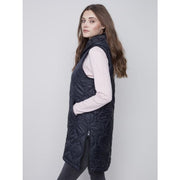 Charlie B - C6268-388B Long Quilted Puffer Vest with Hood - Jackets and Coats