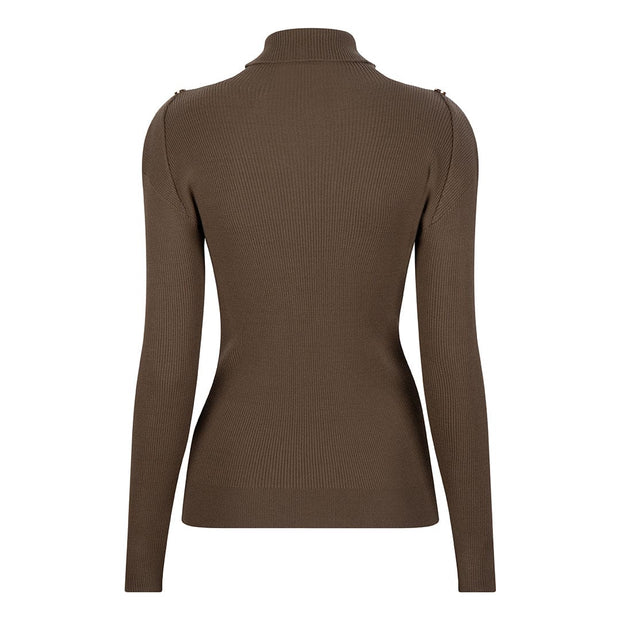 ESQUALO - F2307502 TOP RIB SLV/LSS BUTTONS COL - Tops