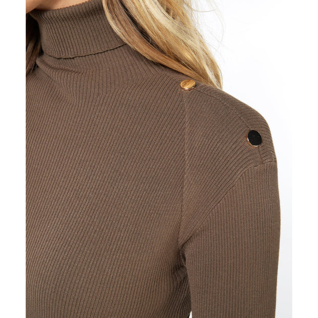 ESQUALO - F2307502 TOP RIB SLV/LSS BUTTONS COL - Tops