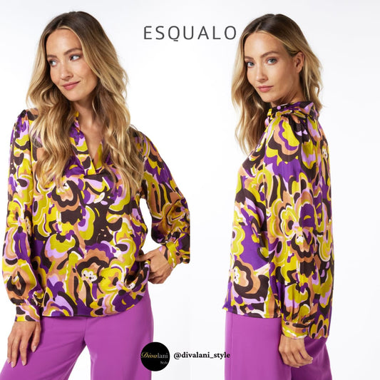 ESQUALO - F2321502 BLOUSE COLLAR FANCY EARTH - Tops