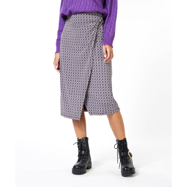 ESQUALO - F2330507 SKIRT KNOT GRAPHIC EARTH - Skirt