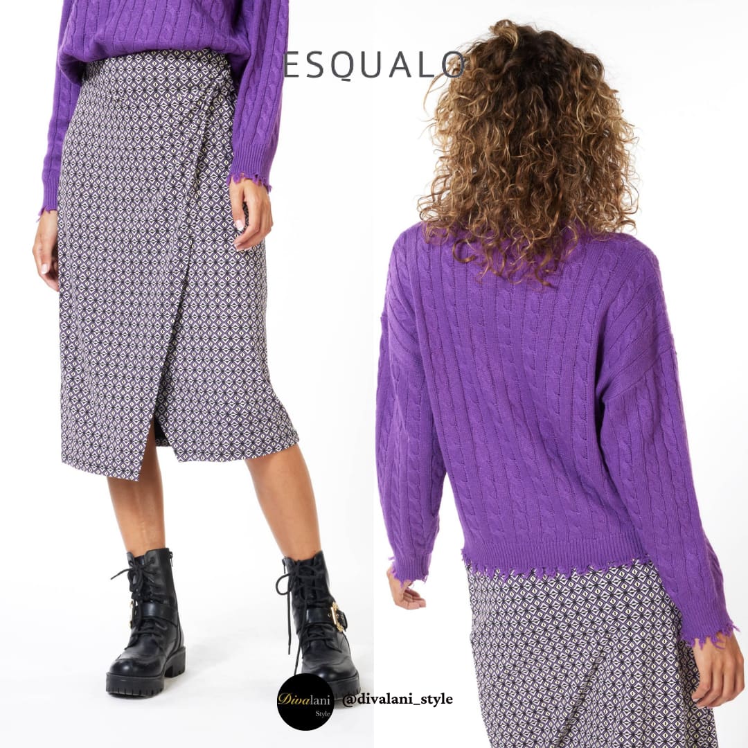 ESQUALO - F2330507 SKIRT KNOT GRAPHIC EARTH - Skirt
