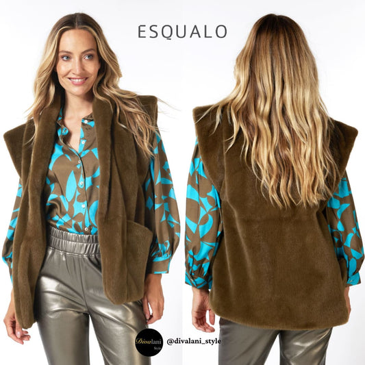 ESQUALO - F2337509 GILET FAKE FUR - Jackets and Coats